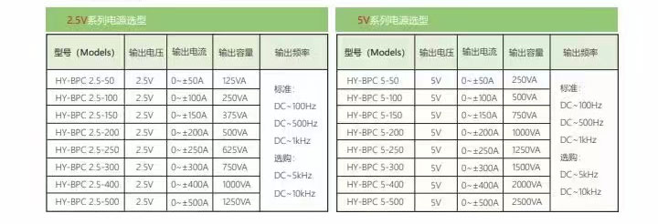 双极性恒流源HY-BPC系列规格参数宇捷弘业