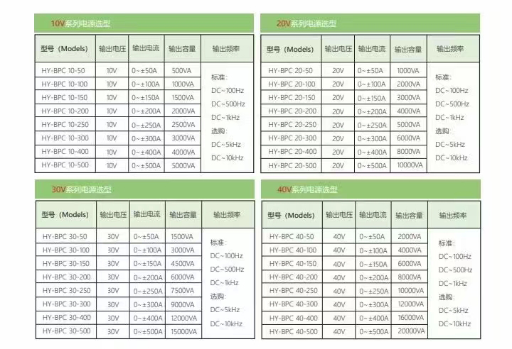 双极性恒流源HY-BPC系列规格参数宇捷弘业