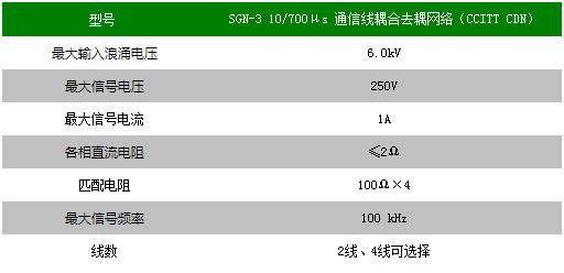 10/700μs 通信线耦合去耦网络（CCITT CDN）SGN-3
