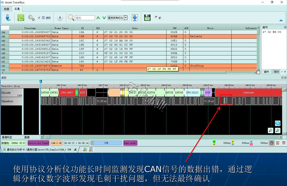 皇晶Acute TravelBus逻辑分析仪+协议分析仪TB2016B/E/F系列宇捷弘业