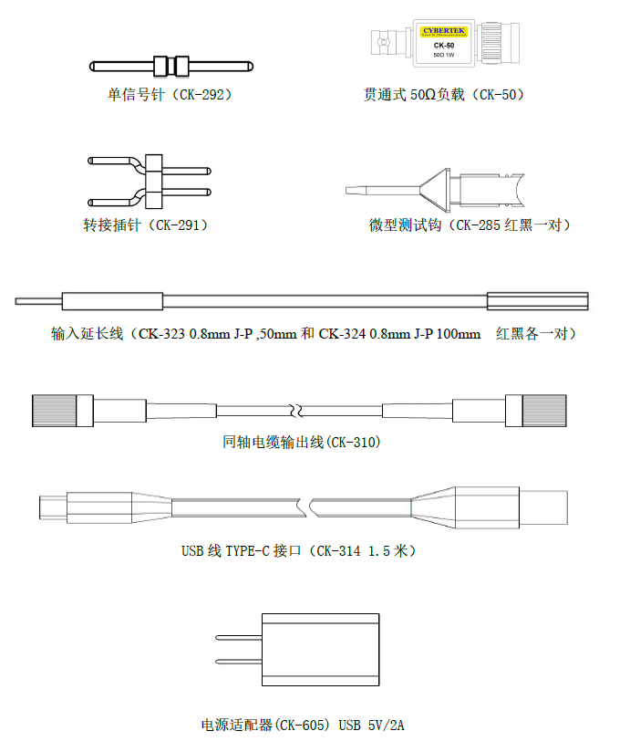 知用高频低压差分探头DP6020B、DP6040B、DP6060B 附件说明_0.png