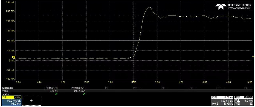CPF1100测试某高速脉冲信号的上升沿高达339ps