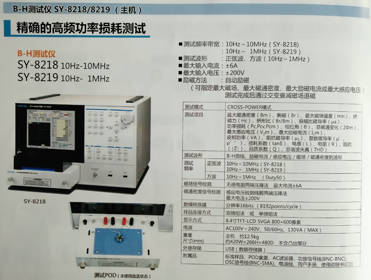 全自动功率损耗B-H测试仪SY-8218/SY-8219