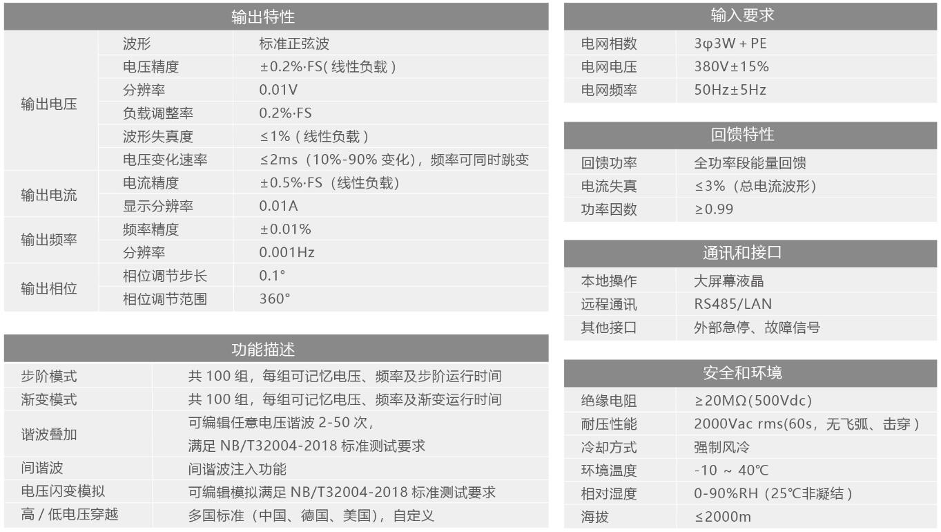 A1000系列可回馈交流模拟电网电源规格参数宇捷弘业