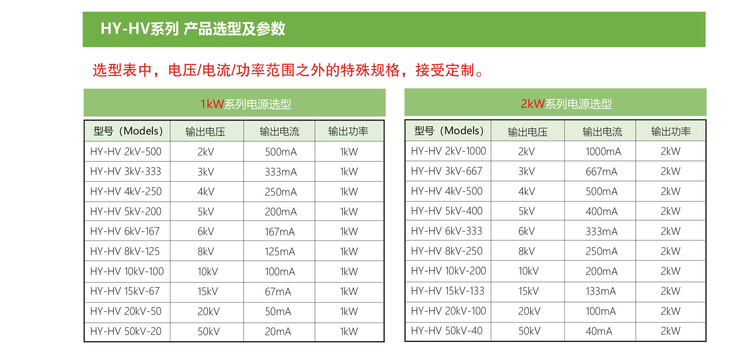 HY-HV可编程直流高压电源规格参数宇捷弘业